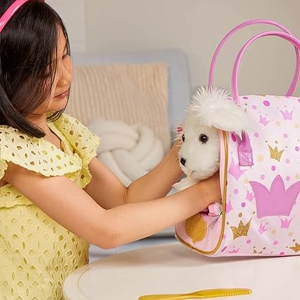 Pucci Pups Toys Pucci Pup Maltese with Pink Crown Glam Bag