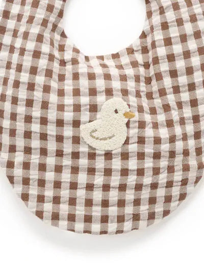 Purebaby Accessory Bib Milk Choc Gingham Bib