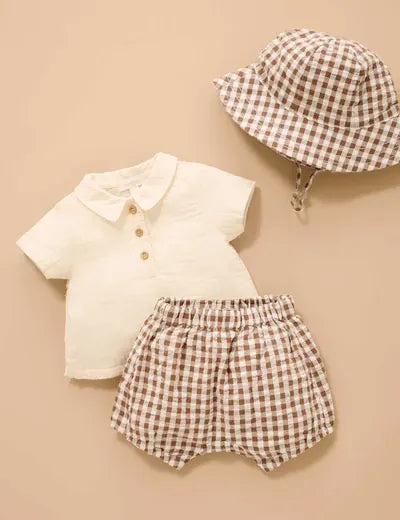 Purebaby Boys Onesie Gingham Set