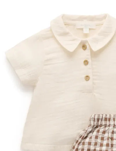 Purebaby Boys Onesie Gingham Set