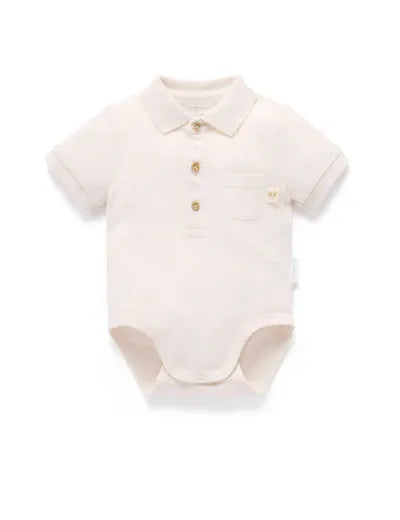 Purebaby Boys Onesie Polo Bodysuit