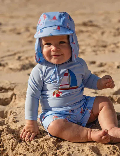 Purebaby Boys Swimwear Sail away Board Short & Rashie Set
