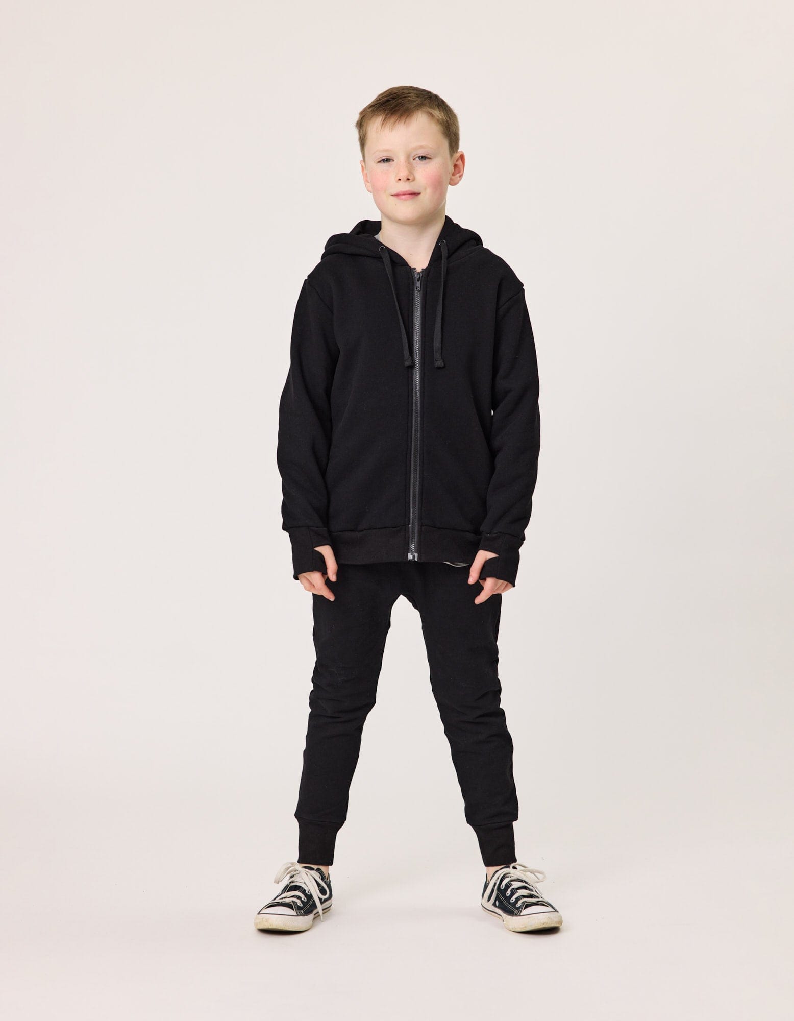 Rad Tribe Unisex Jumper Tribe Zip Hood in Black