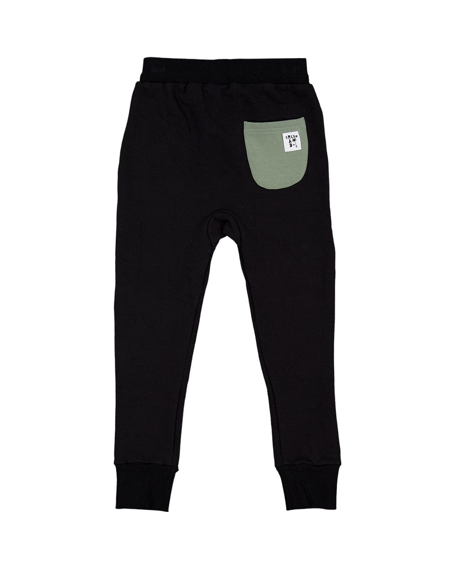 Rad Tribe Unisex Pants Tribe Spacepant in Black & Moss