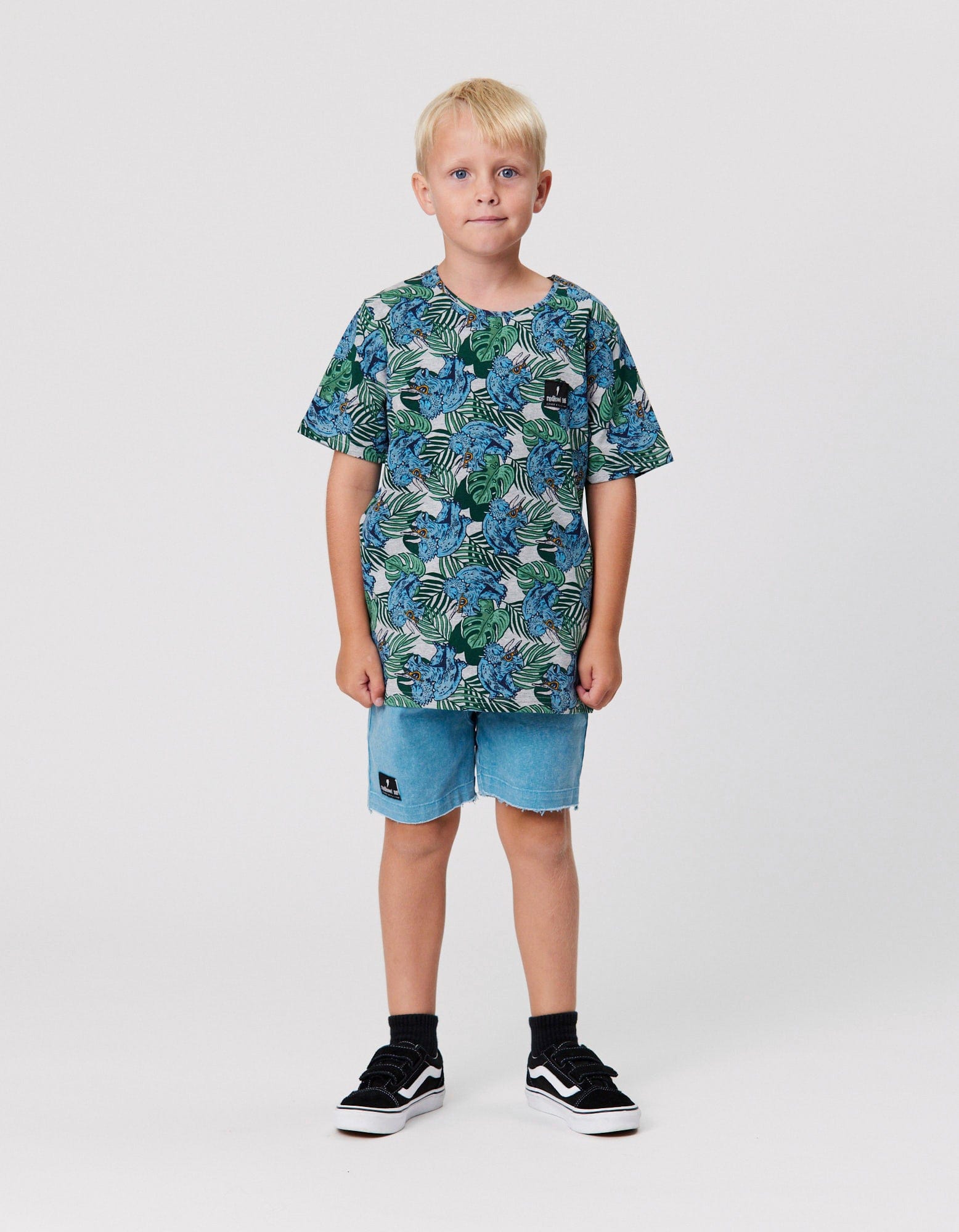 Radicool Dude Boys Bottoms Tropical Blue Denim Short