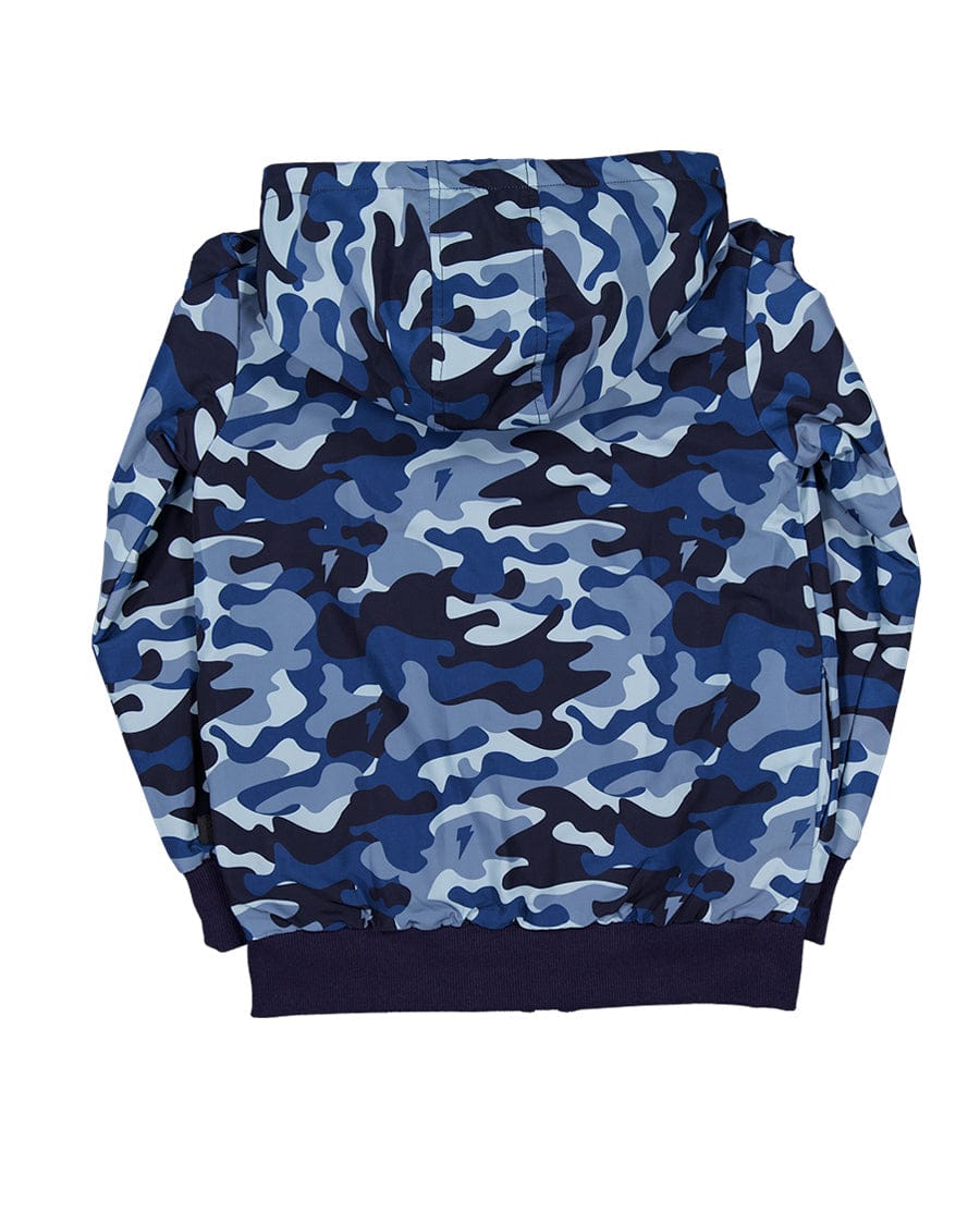 Radicool Dude Boys Jumper Blue Camo Reversible Jacket