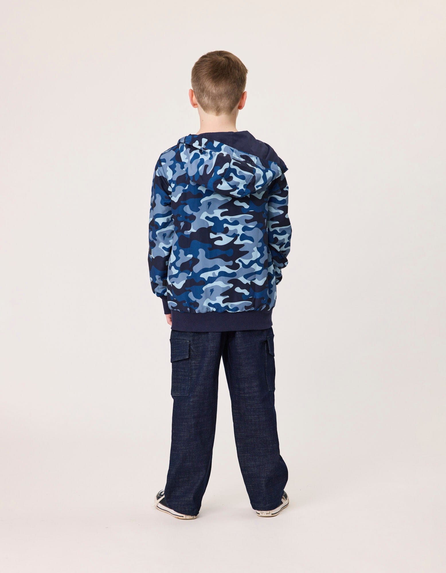Radicool Dude Boys Jumper Blue Camo Reversible Jacket