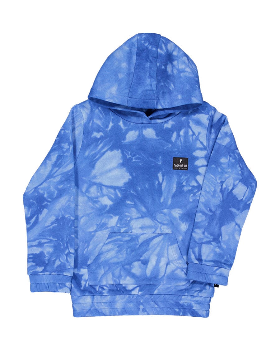 Radicool Dude Boys Jumper Blue Tie Dye Pocket Hood