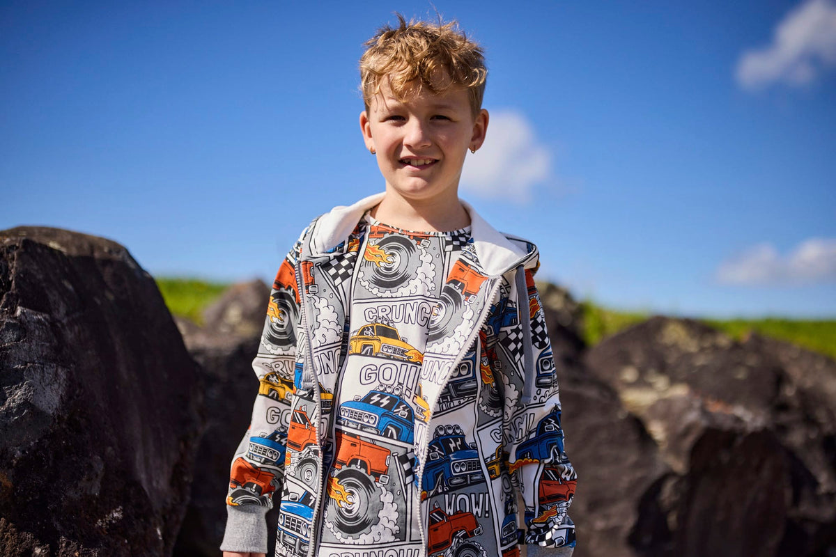 Radicool Dude Boys Jumper Monster Trucks Zip Hood
