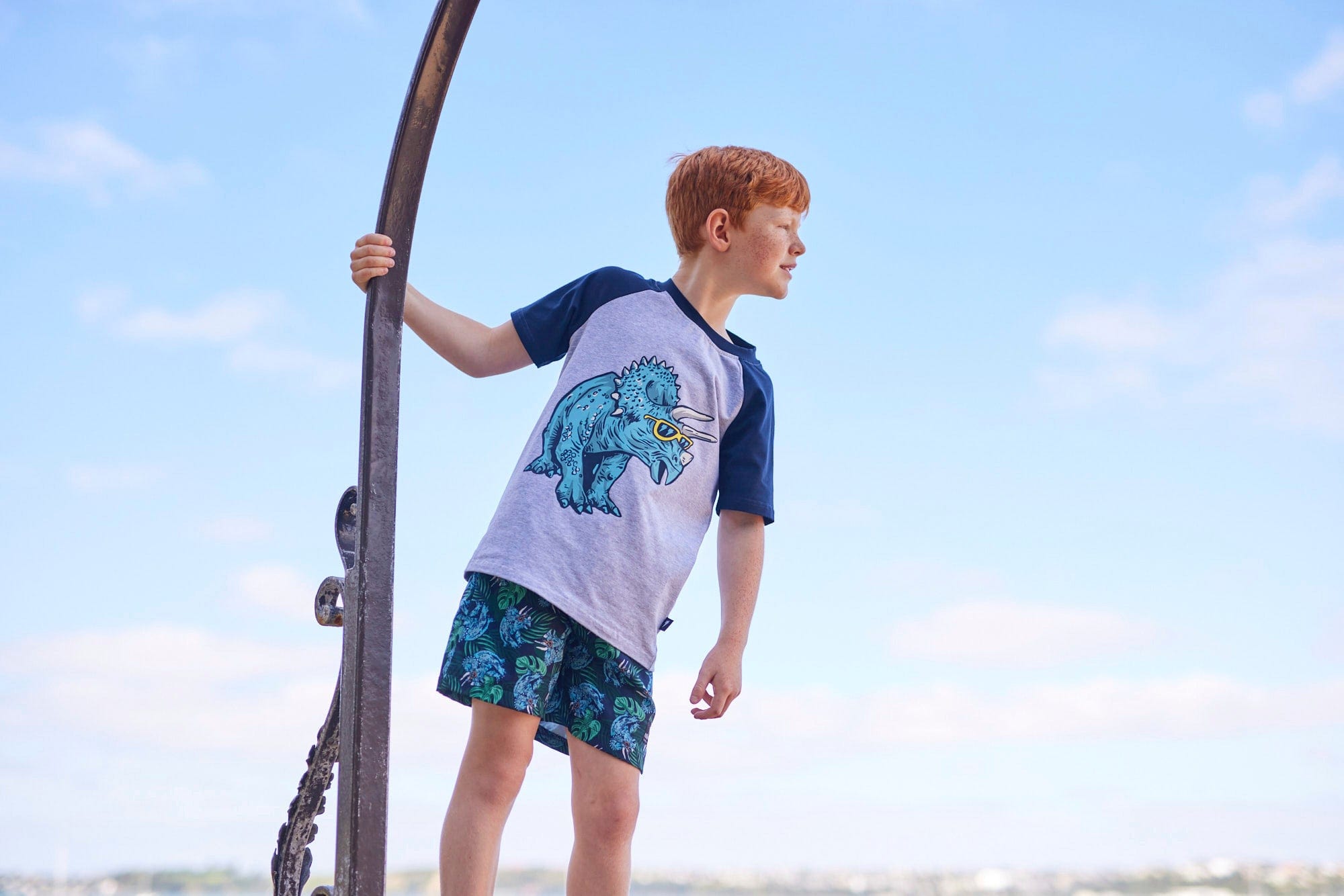 Radicool Dude Boys Tops RAD Dino Raglan Tee