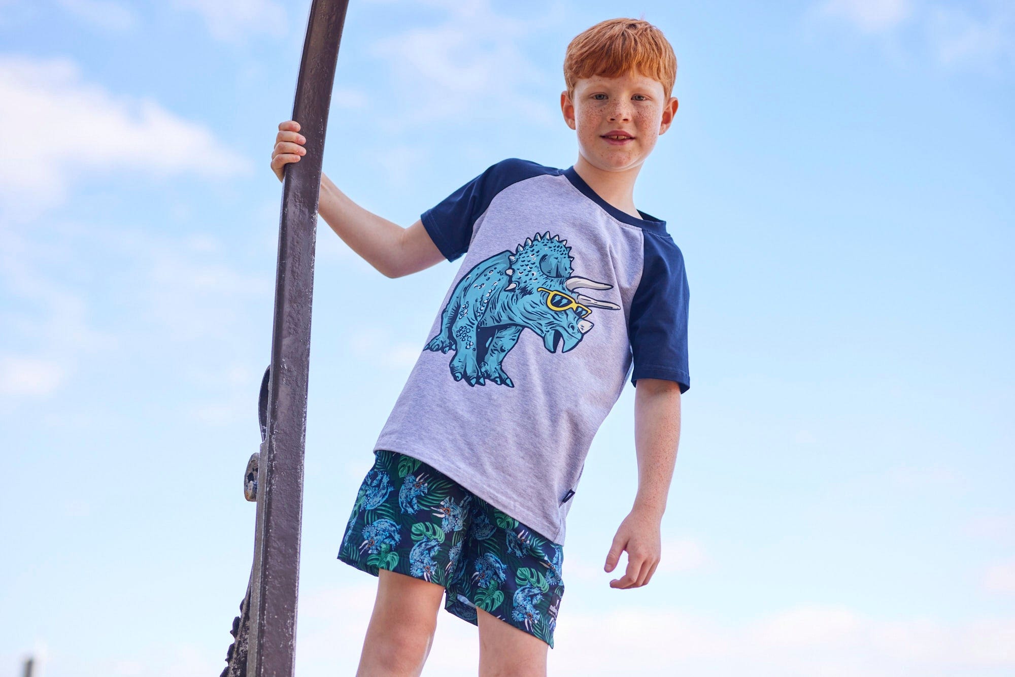 Radicool Dude Boys Tops RAD Dino Raglan Tee