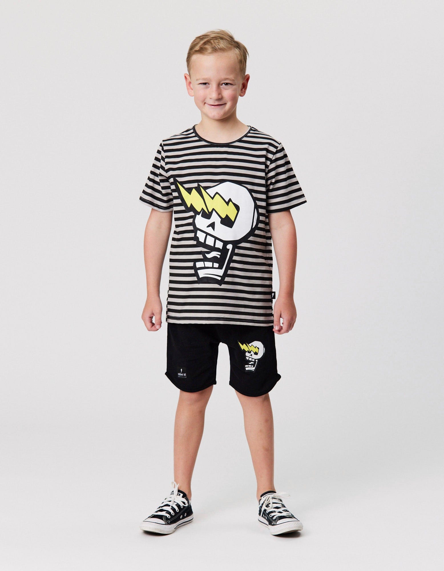 Radicool Dude Boys Tops Skull Stripe Tee