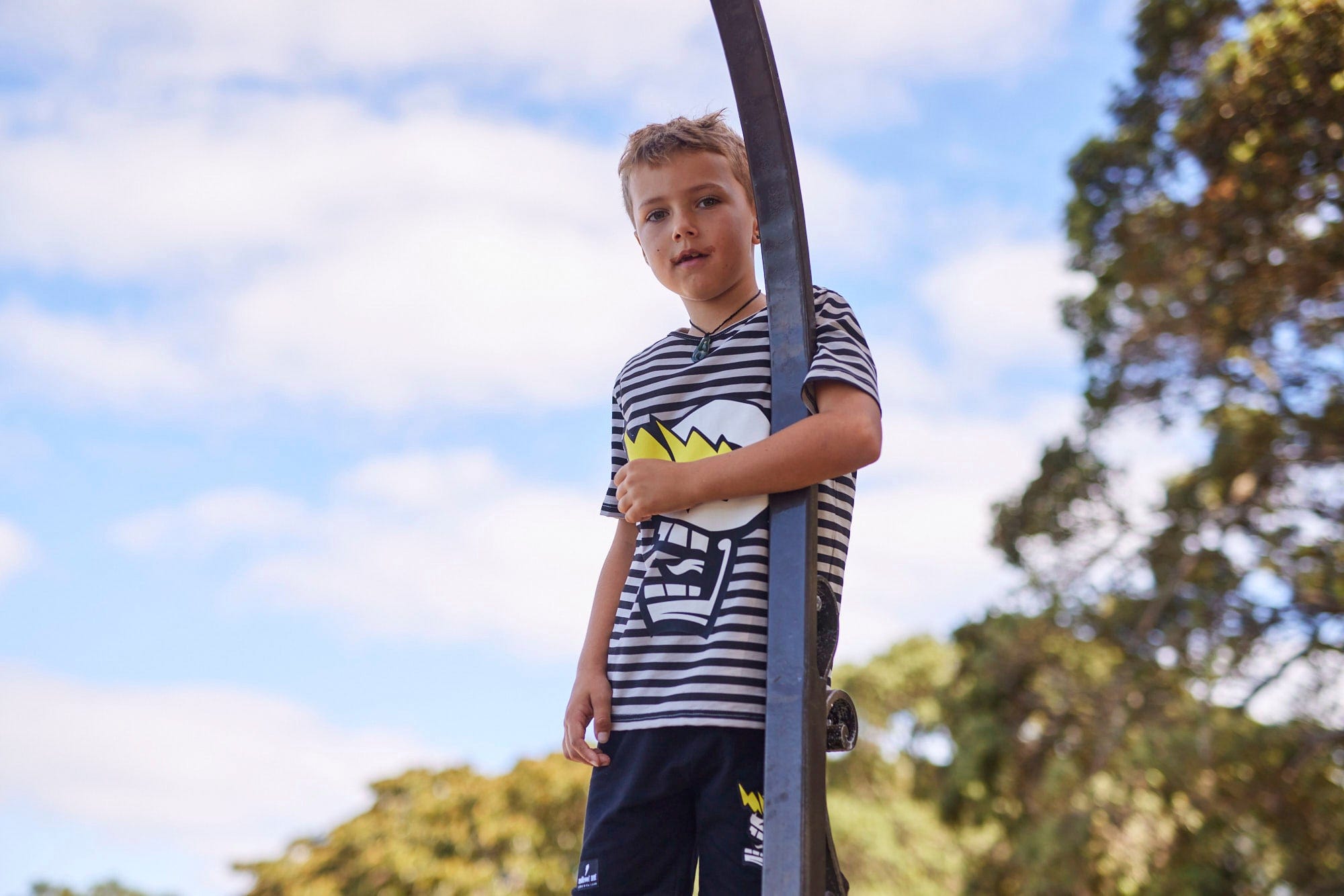 Radicool Dude Boys Tops Skull Stripe Tee