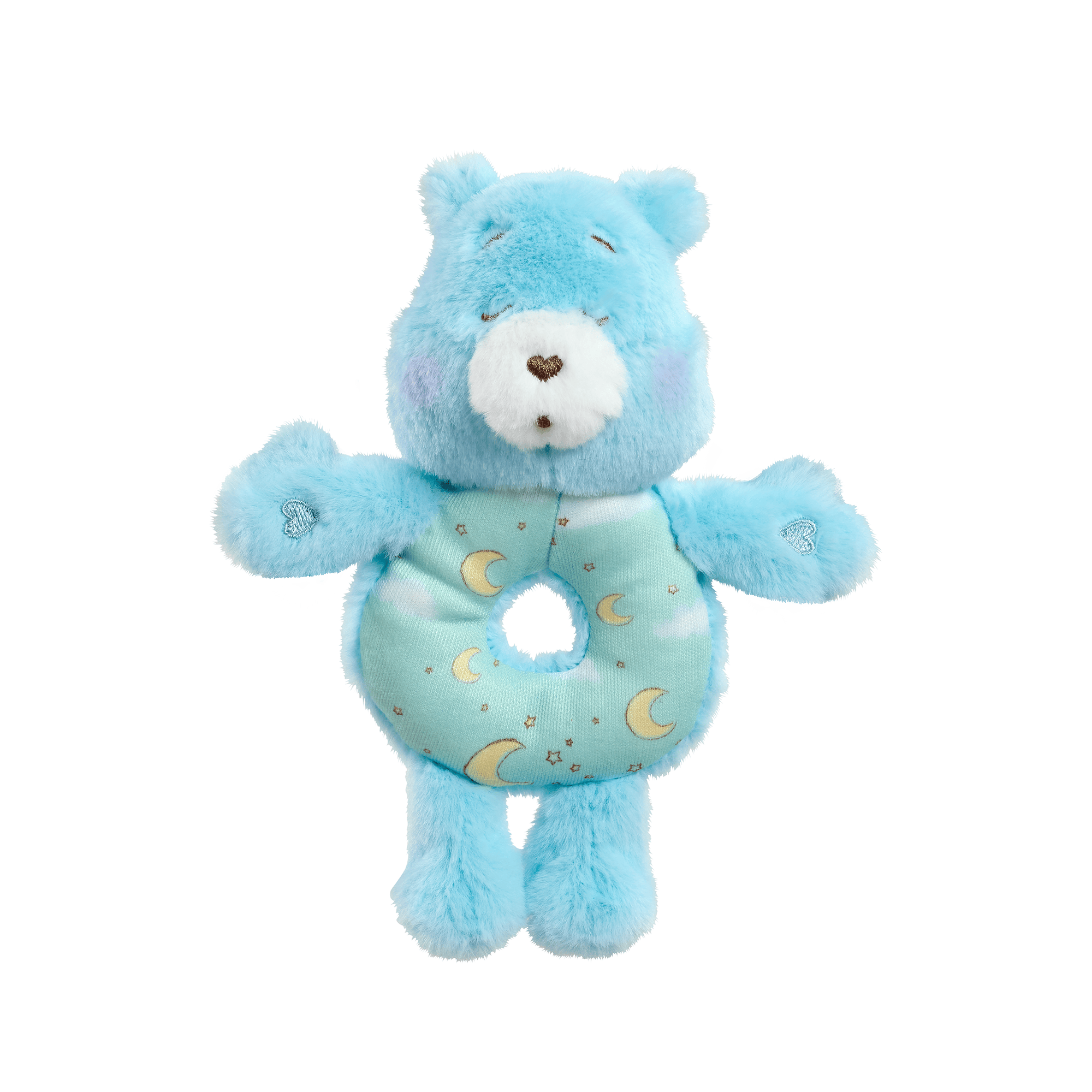 Rainbow Designs Toys Care Bears Baby Ring Rattle - Bedtime Bear