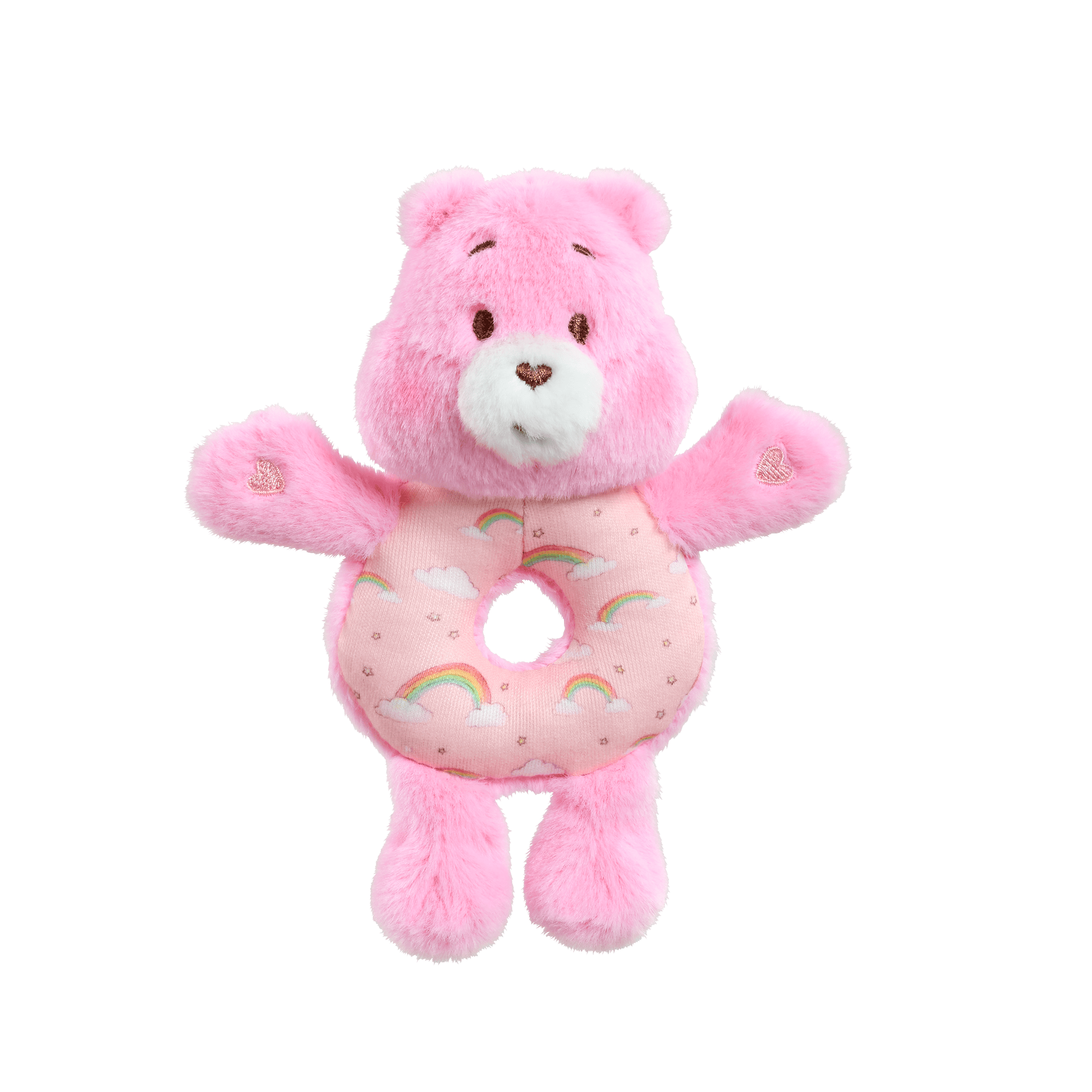 Rainbow Designs Toys Care Bears Baby Ring Rattle - Cheer Bear