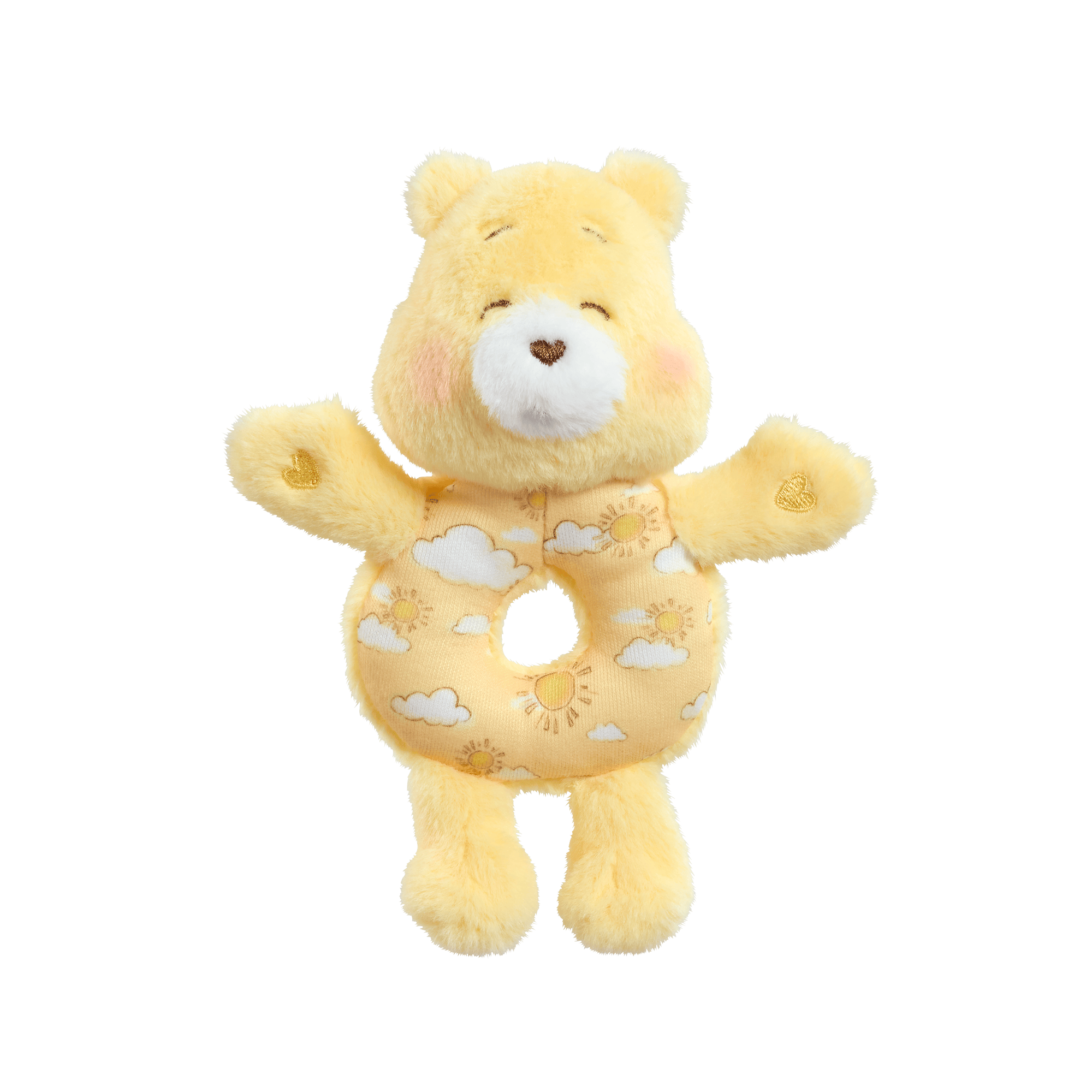 Rainbow Designs Toys Care Bears Baby Ring Rattle - Funshine Bear