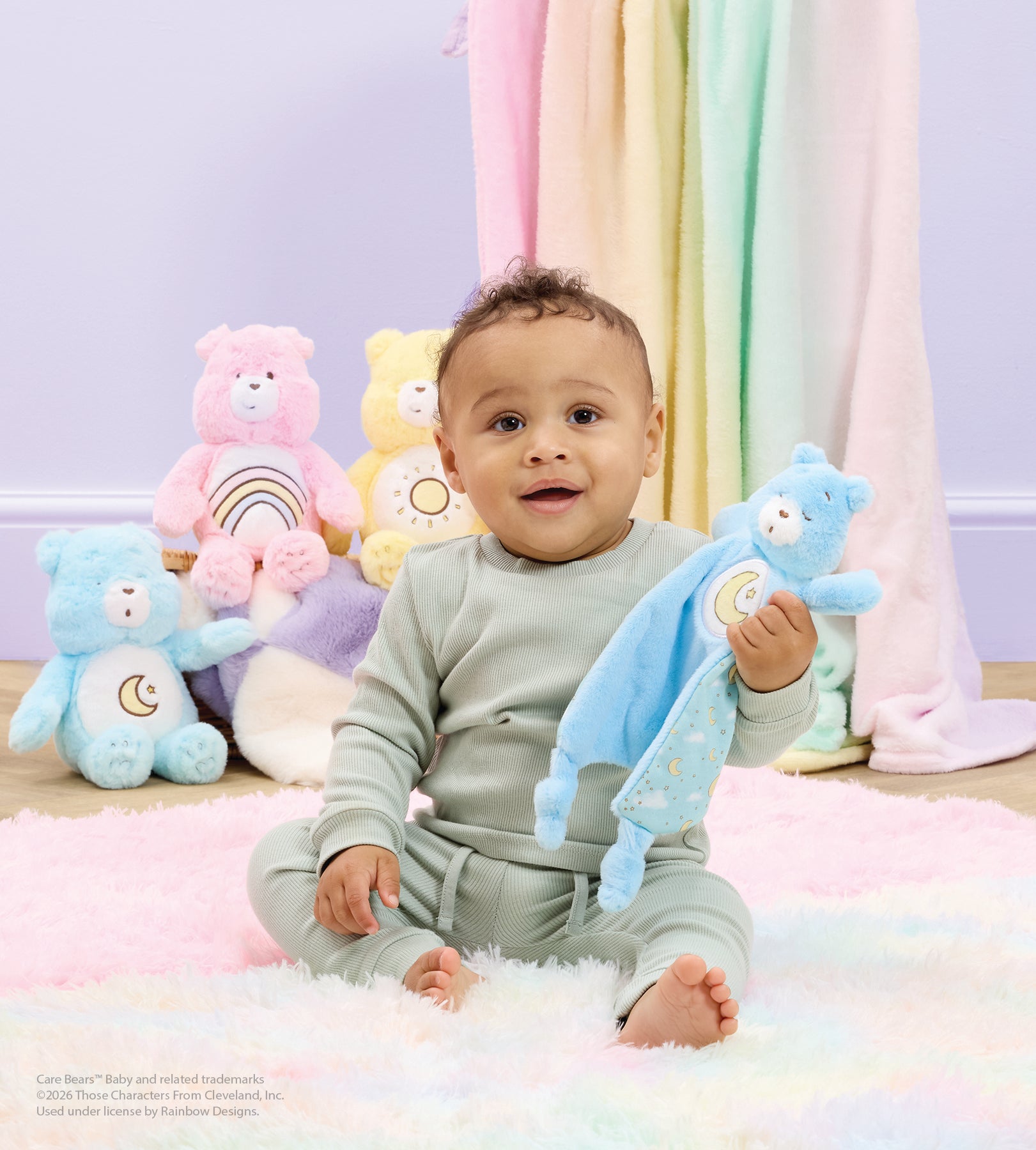 Rainbow Designs Toys Comforter Care Bears Comfort Blanket - Bedtime Bear
