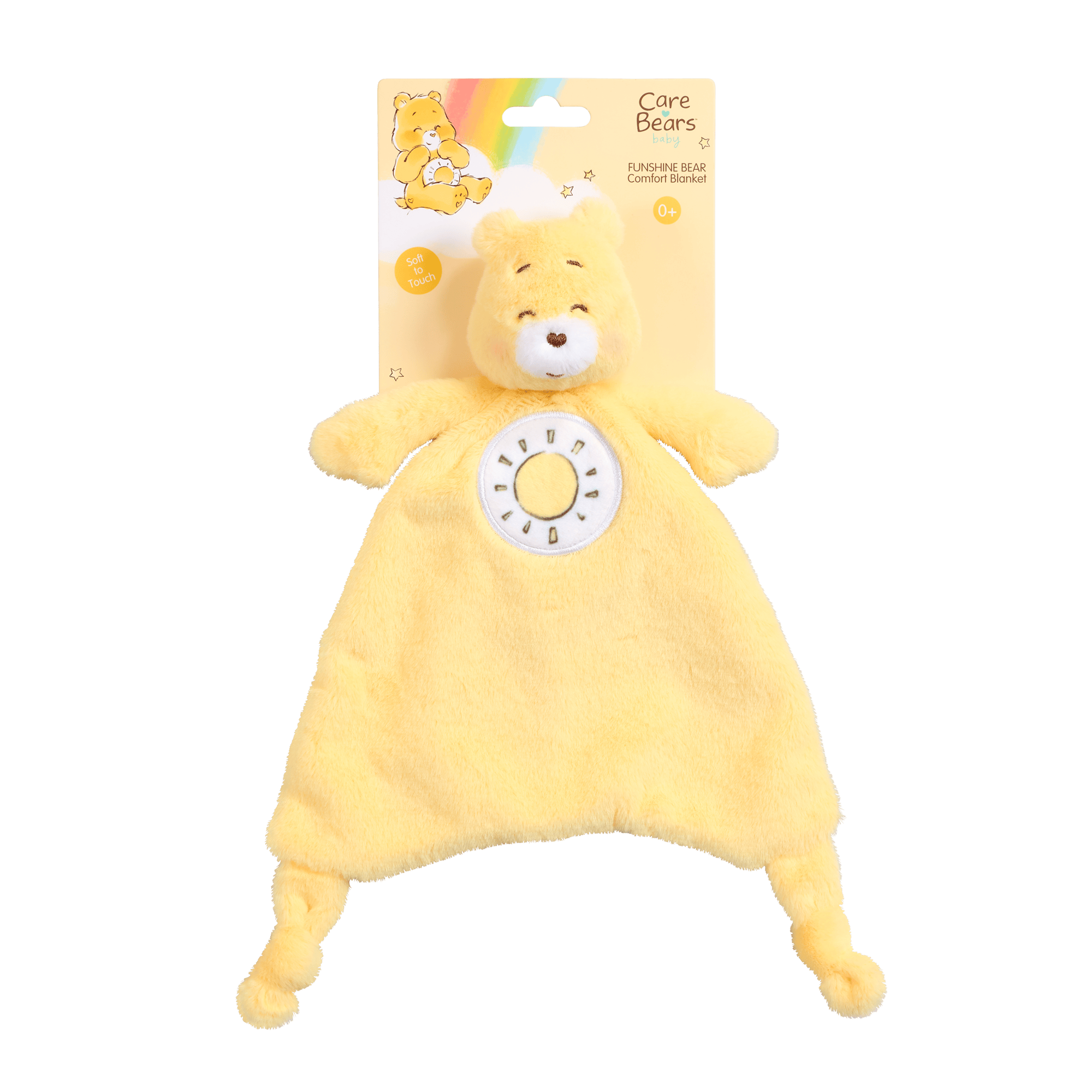 Rainbow Designs Toys Comforter Care Bears Comfort Blanket - Funshine Bear