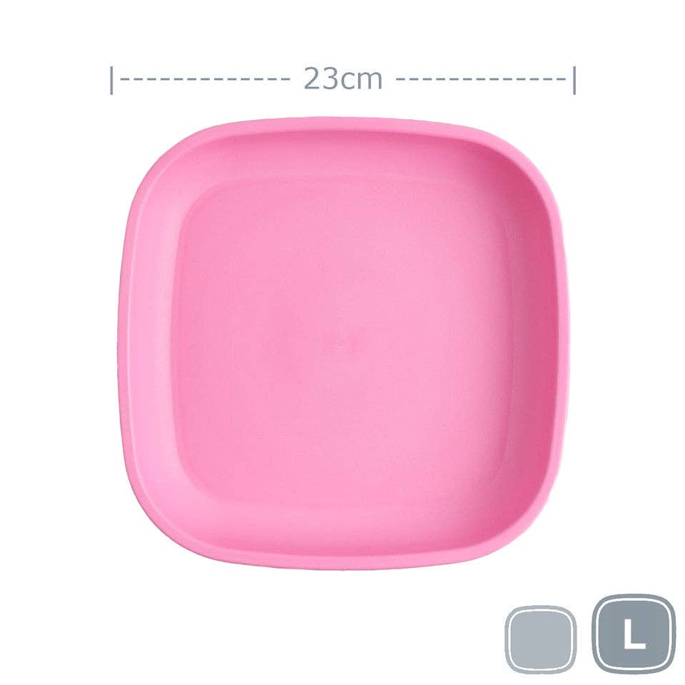 Re-Play Accessory Feeding Re-Play Large Flat Plate - Bright Pink