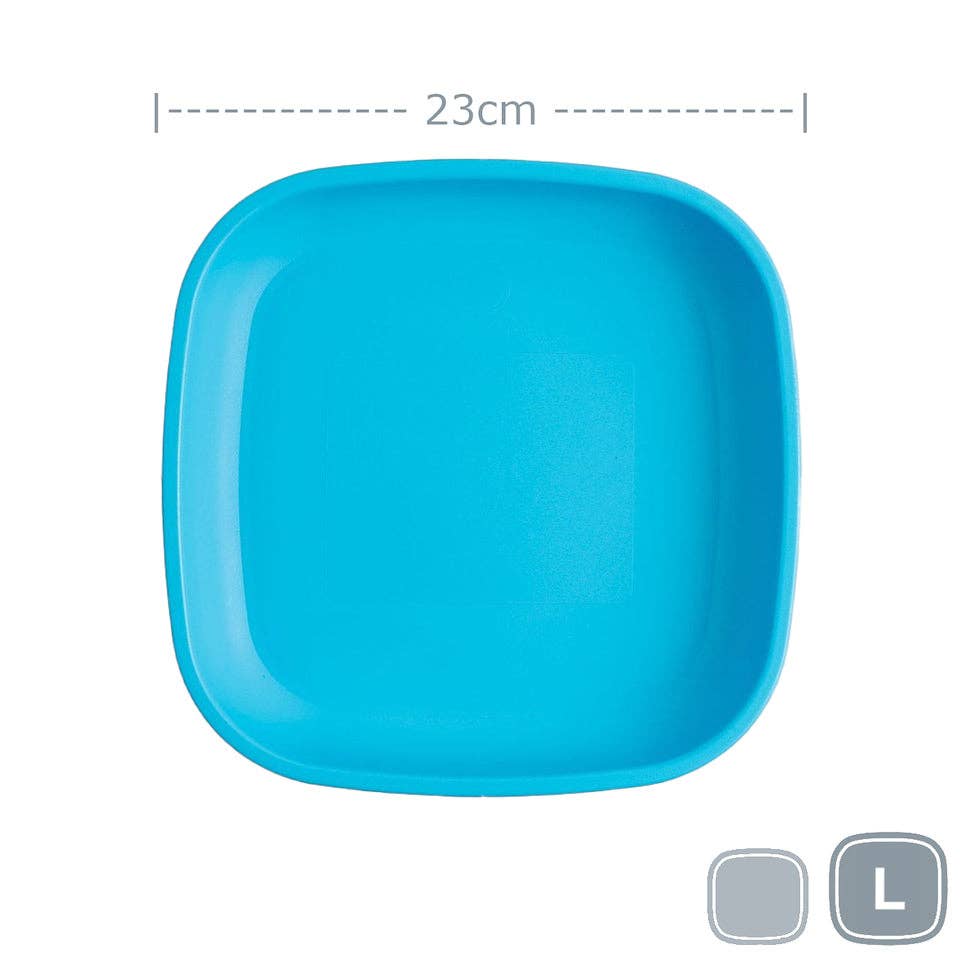 Re-Play Accessory Feeding Re-Play Large Flat Plate - Sky Blue