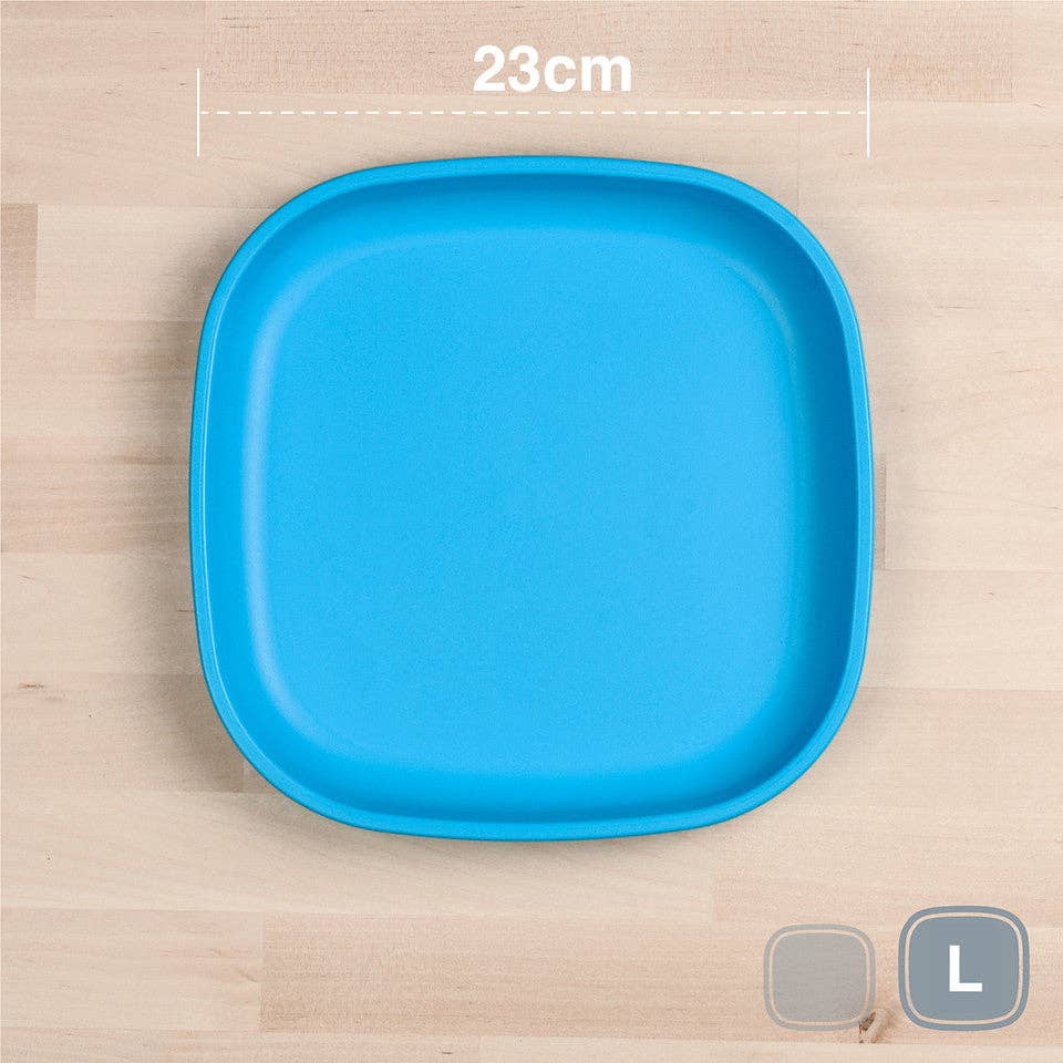 Re-Play Accessory Feeding Re-Play Large Flat Plate - Sky Blue
