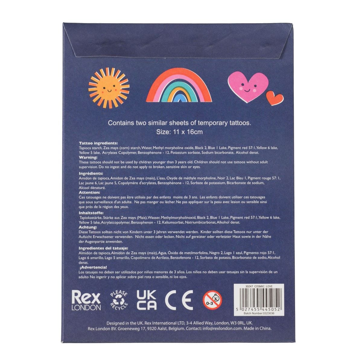 Rex London Girls Accessory Cosmic Love Temporary Tattoos