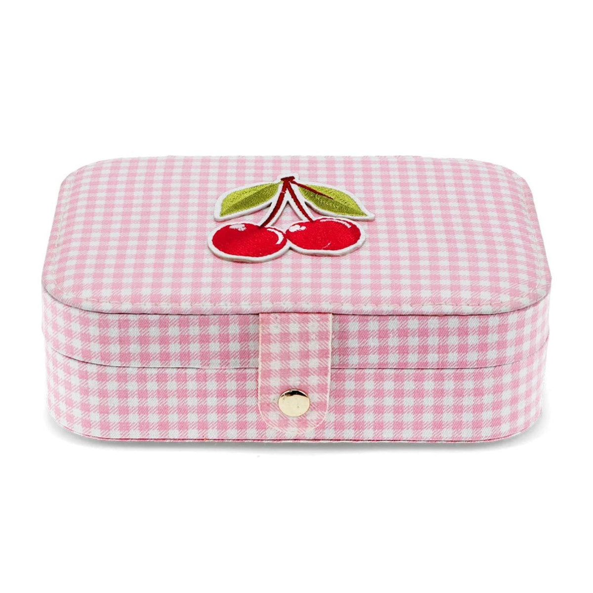 Rex London Girls Accessory Jewellery Box - Pink Gingham Cherry