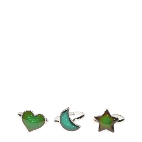 Rex London Girls Accessory Mood Rings (Set of 3) - Heart, Star & Moon