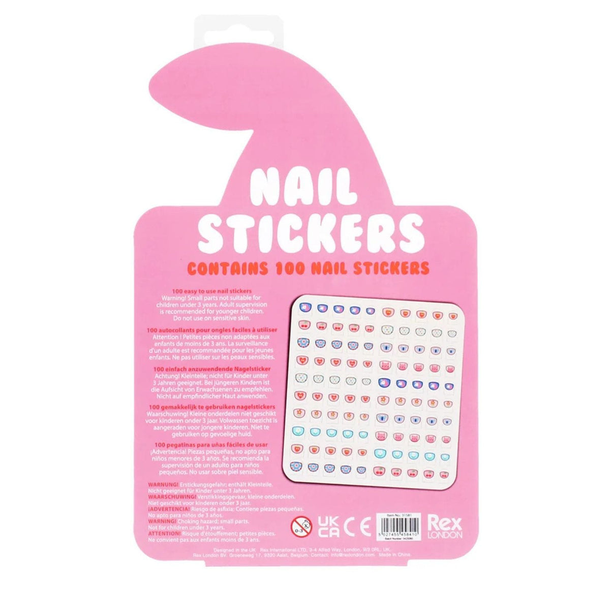 Rex London Girls Accessory Nail Stickers - Cherry