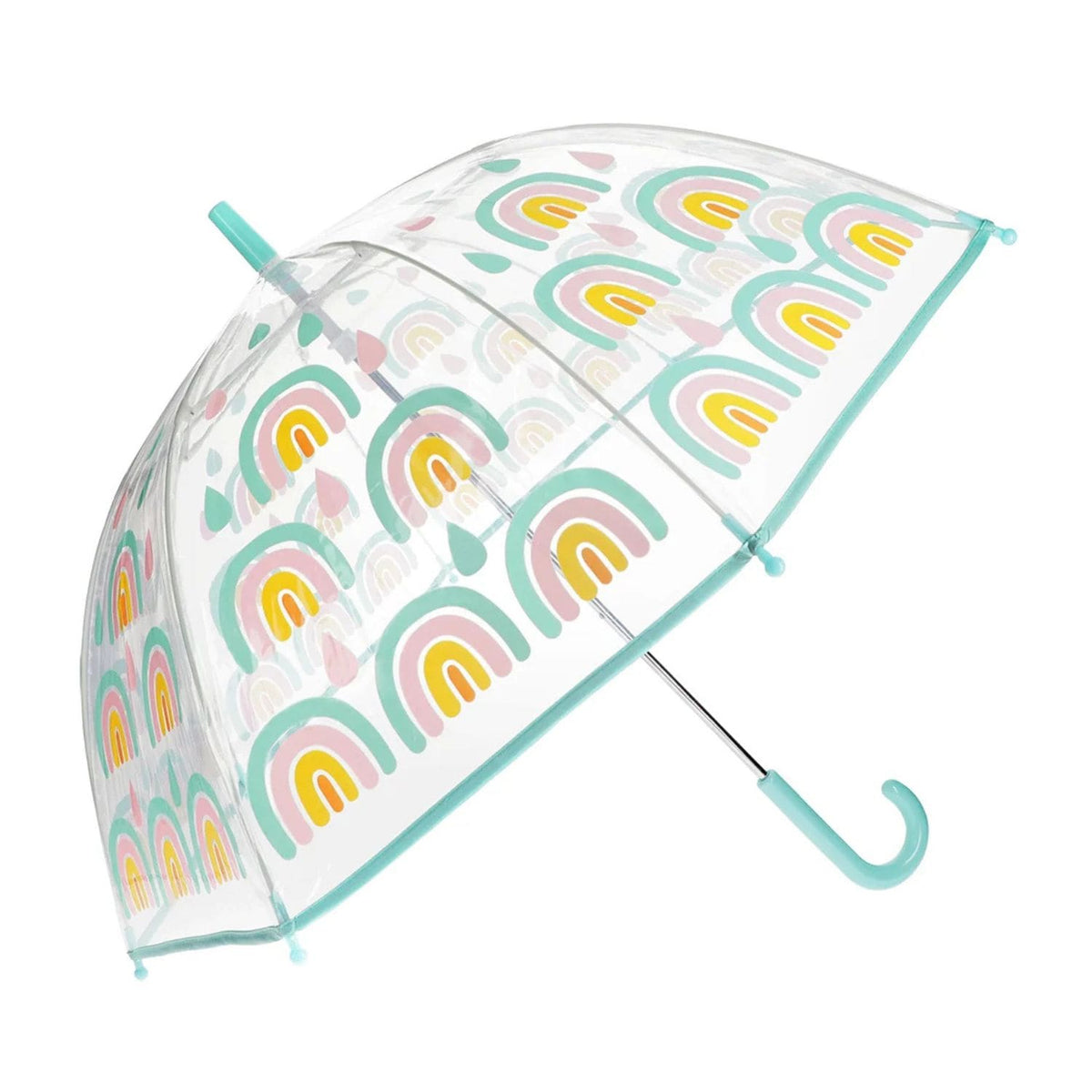 Rex London girls’ transparent rainbow umbrella with colorful rainbow print