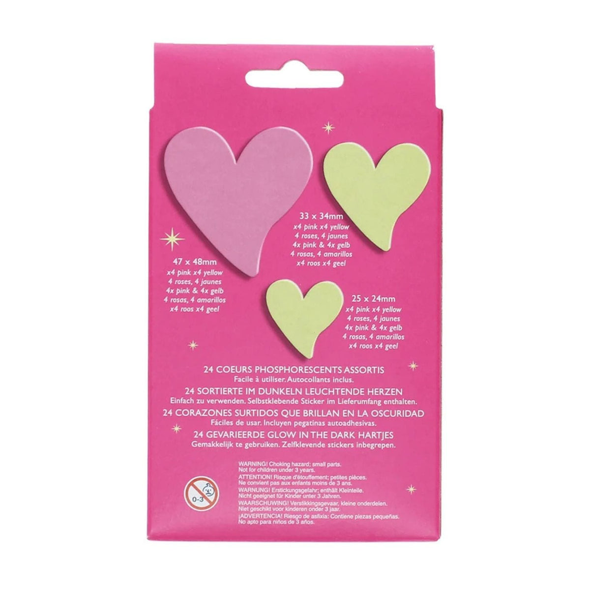 Rex London Room Decor Glow in the Dark Stick-On Shapes - Hearts