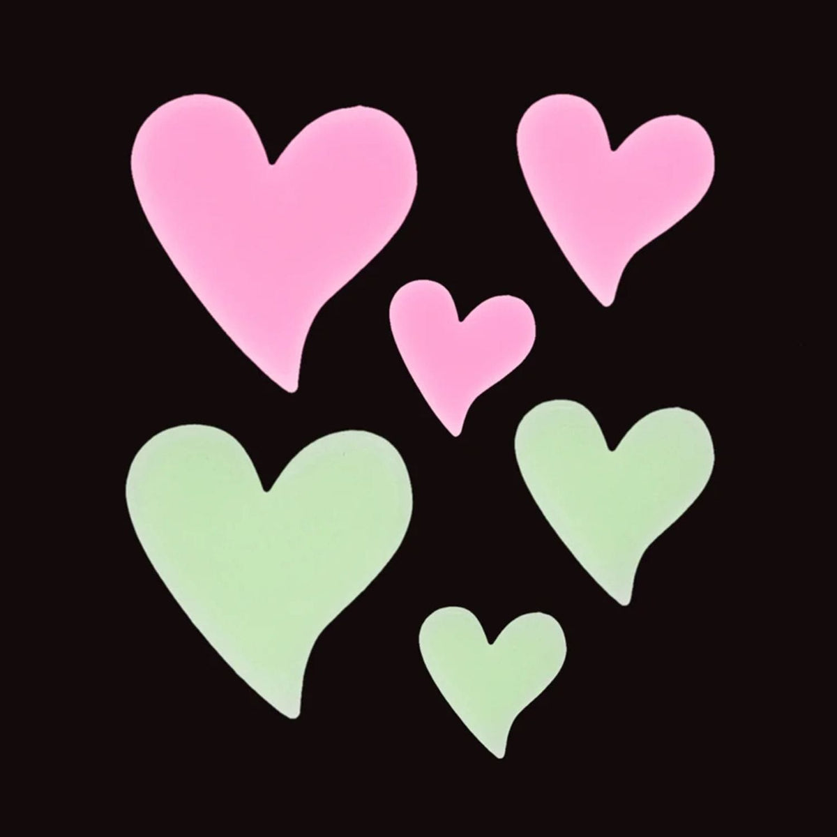Rex London Room Decor Glow in the Dark Stick-On Shapes - Hearts