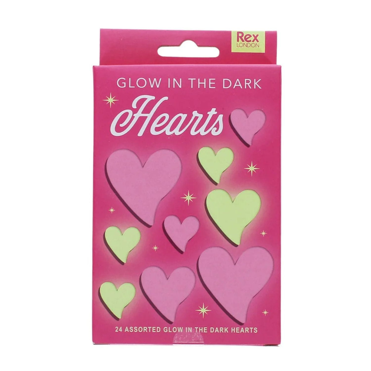 Rex London Room Decor Glow in the Dark Stick-On Shapes - Hearts