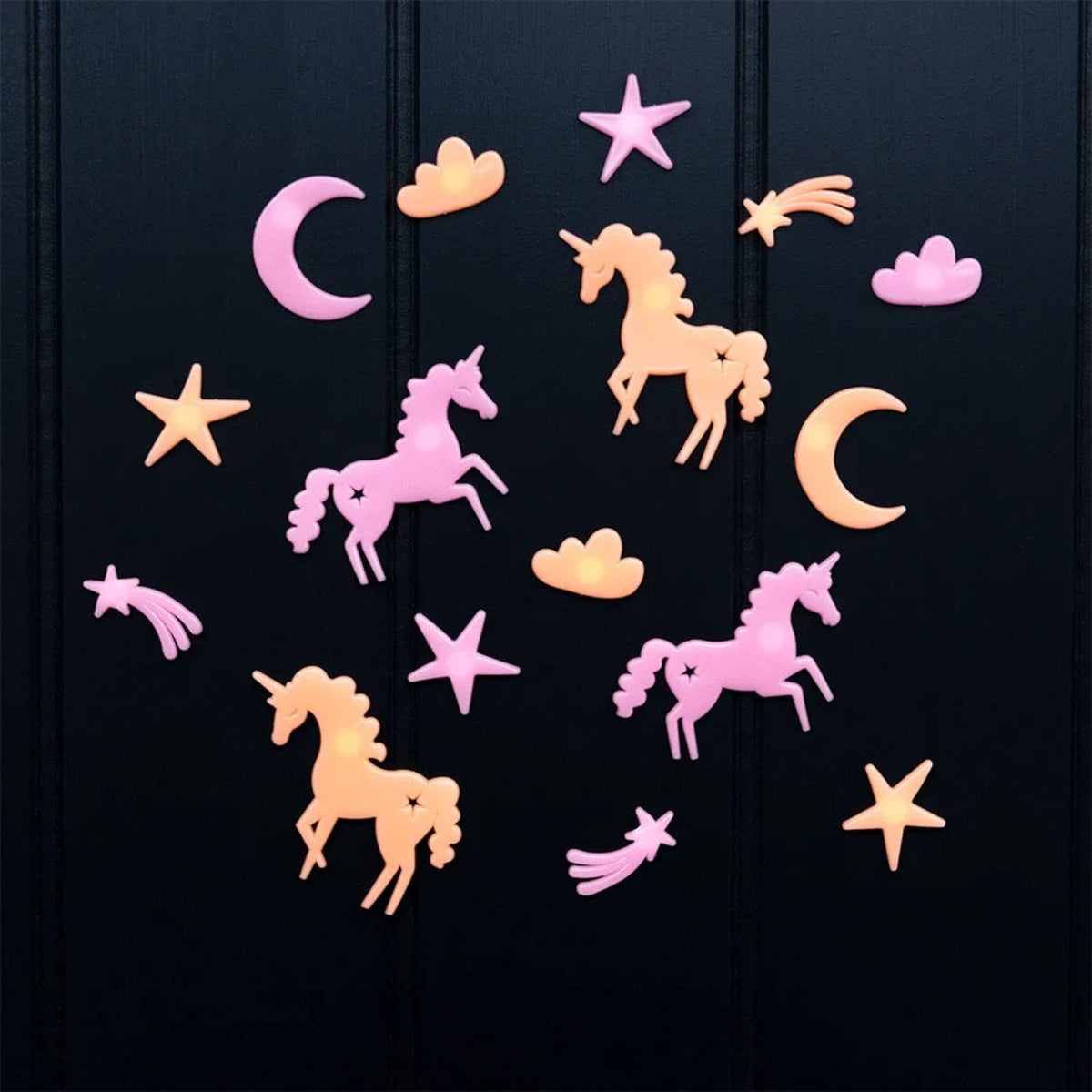 Rex London Room Decor Glow in the Dark Stick-On Shapes - Unicorns