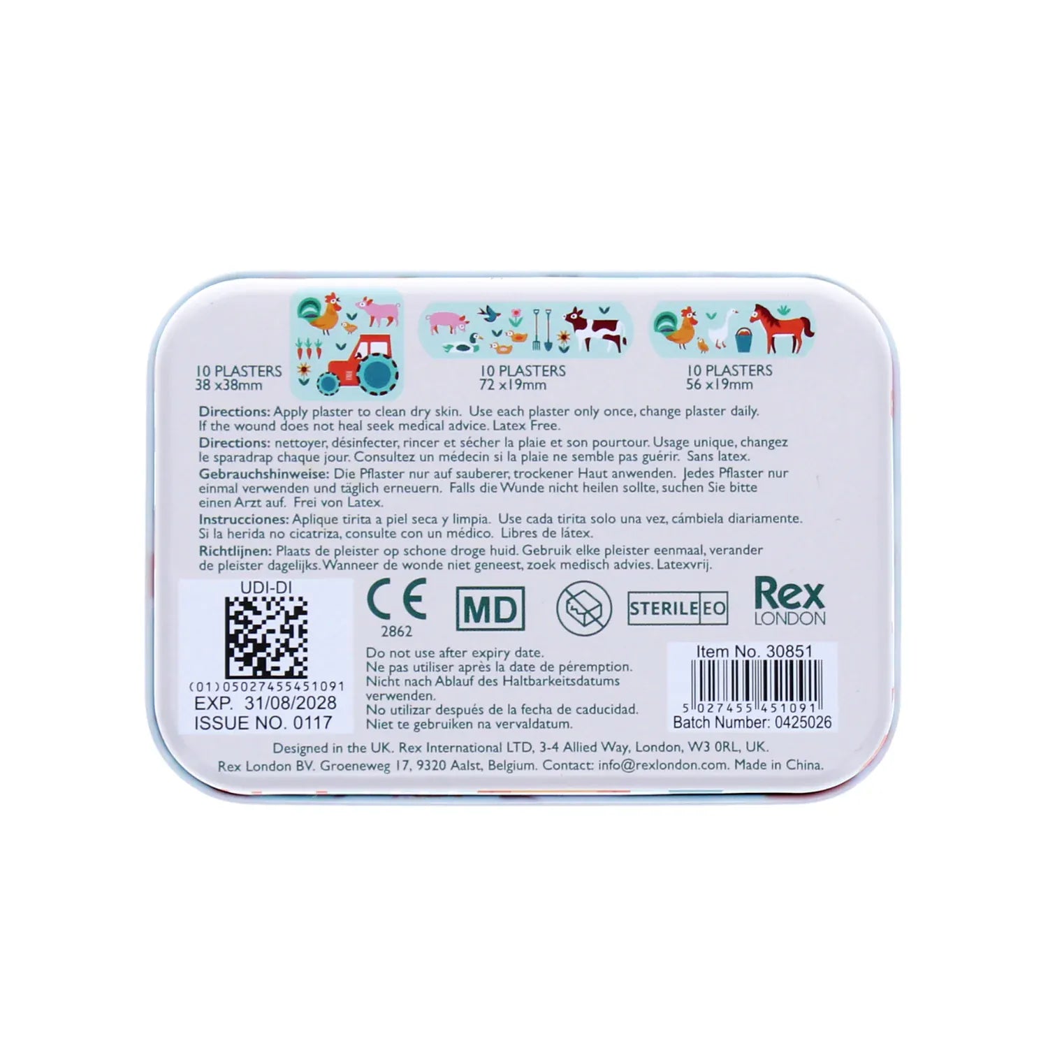 Rex London skincare On The Farm Plasters In A Tin