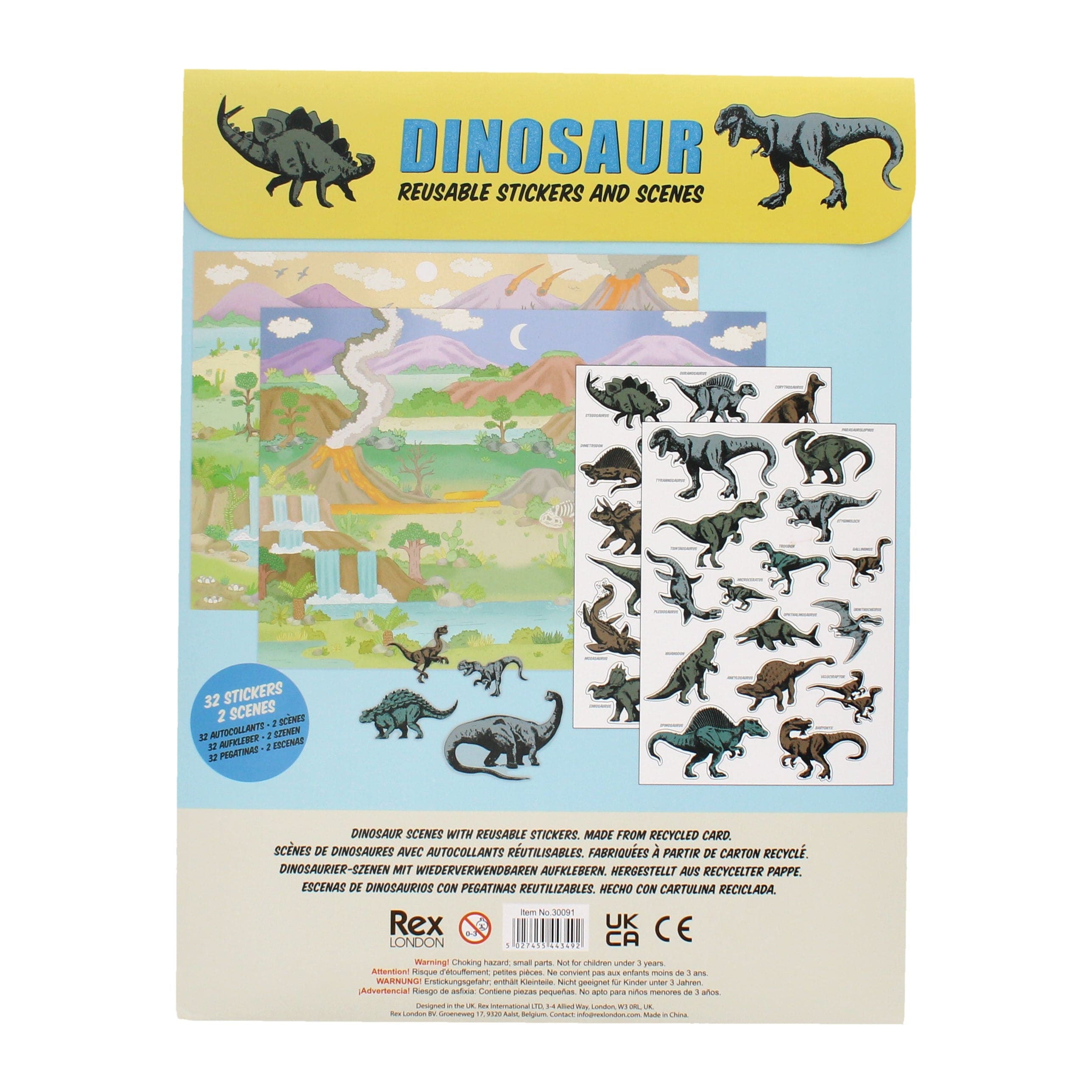 Rex London Toys Prehistoric Land Reusable Stickers and Scenes