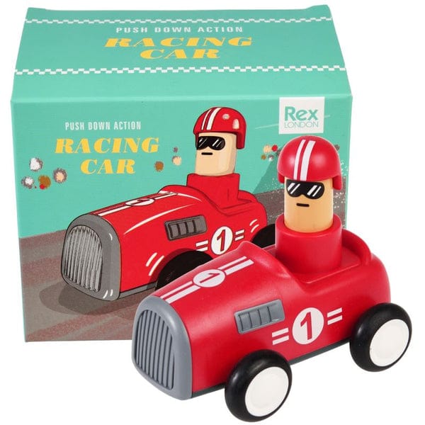 Rex London Toys Push Down Action Racing Car Red