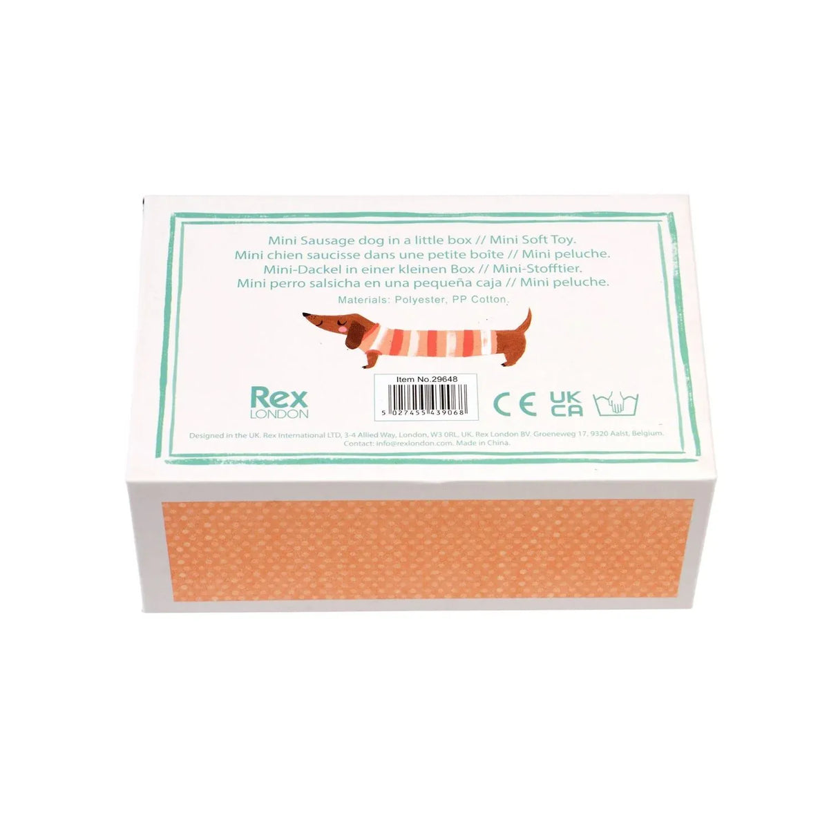 Rex London Toys Soft Mini Sausage Dog In A Little Box