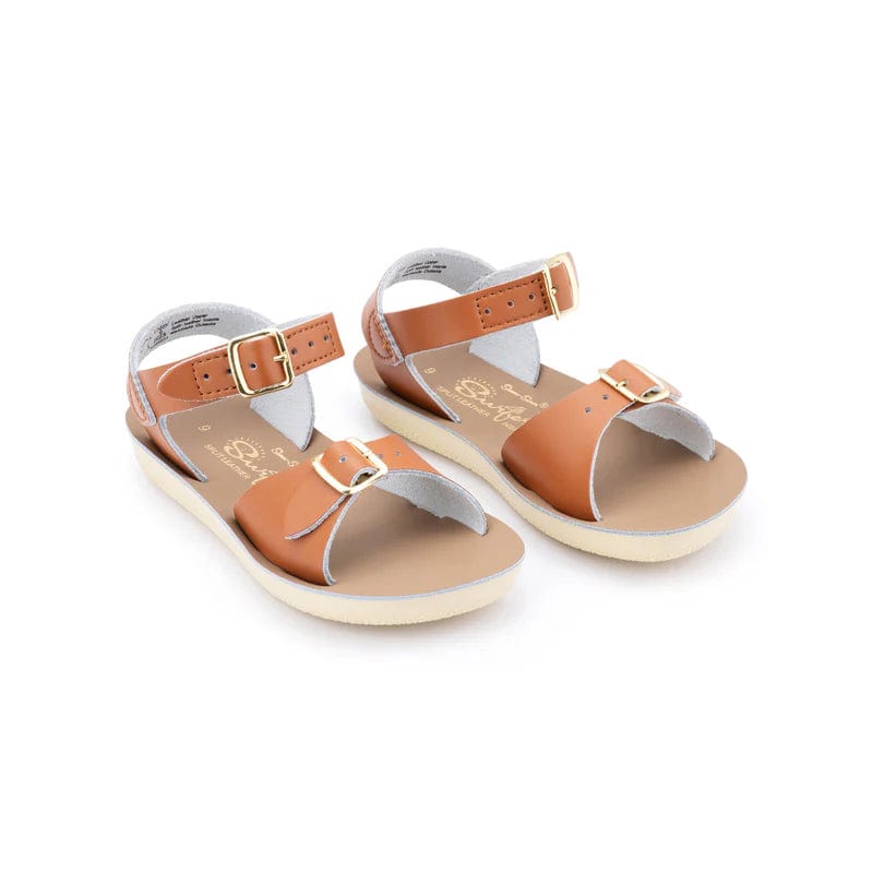 Salt Water Sun-San Surfer Hook Loop (Velcro) Sandal Tan