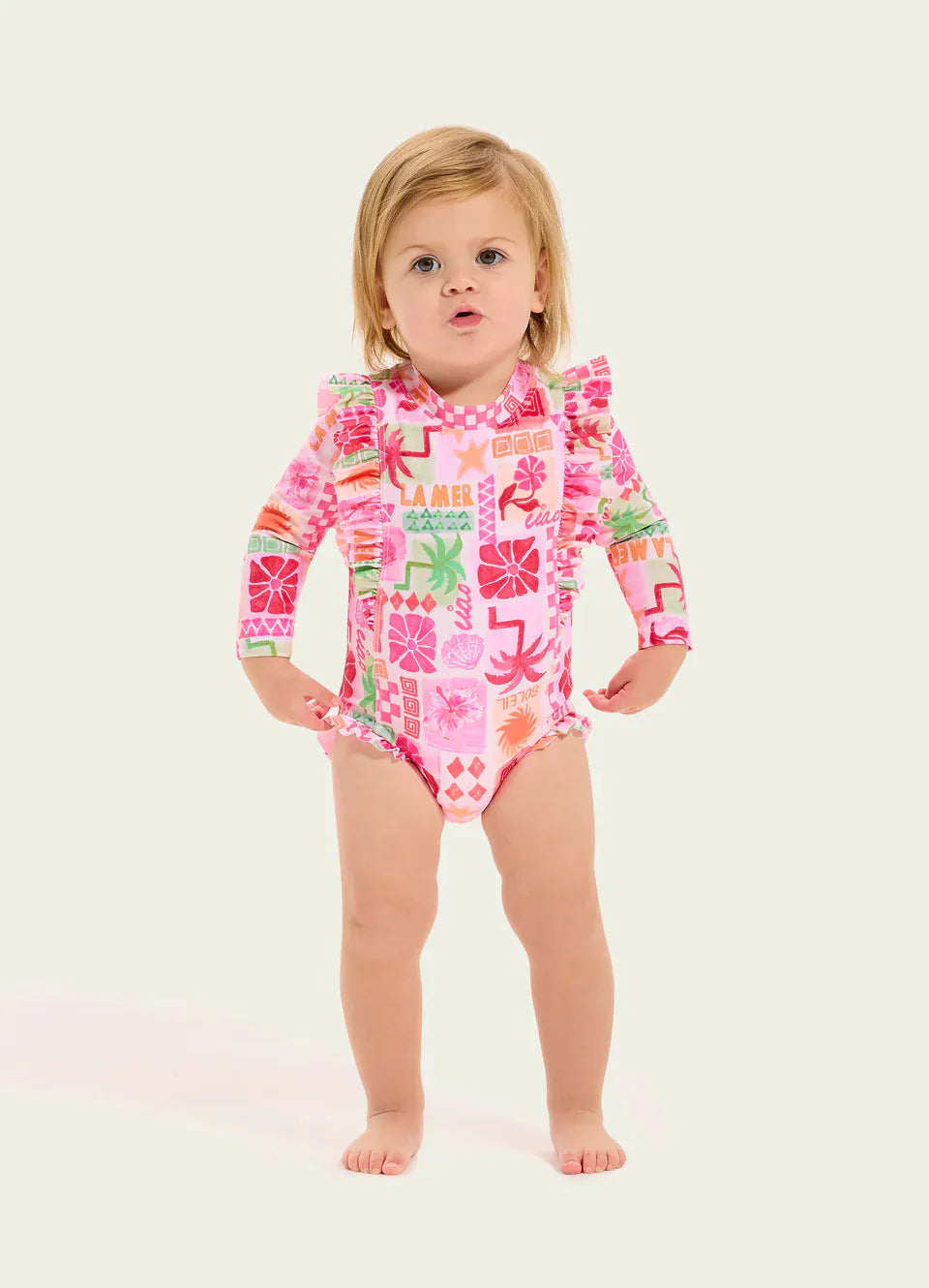 Seafolly Girls Swimwear 3-6M Summer Paradise Frill Sunsuit
