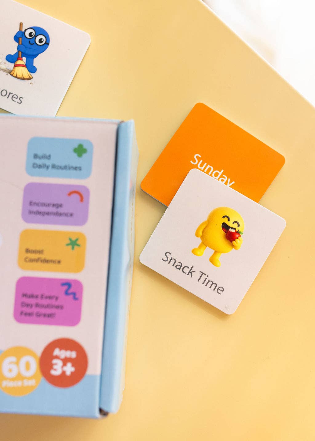 Smartypals magnetic routine set for kids, colorful toy with magnetic cards and accessories for daily activity organization.