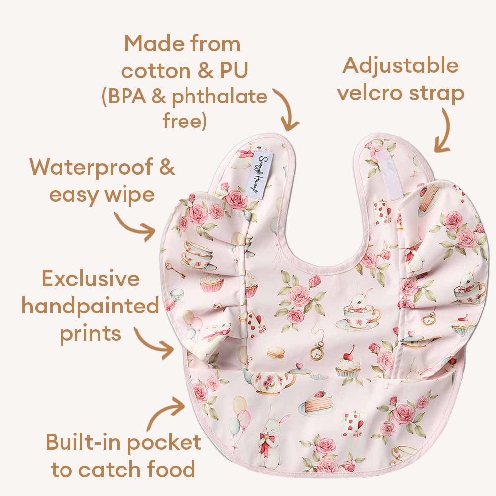 Snuggle Hunny Kids Accessory Bib Alices Tea Party Snuggle Frill Bib