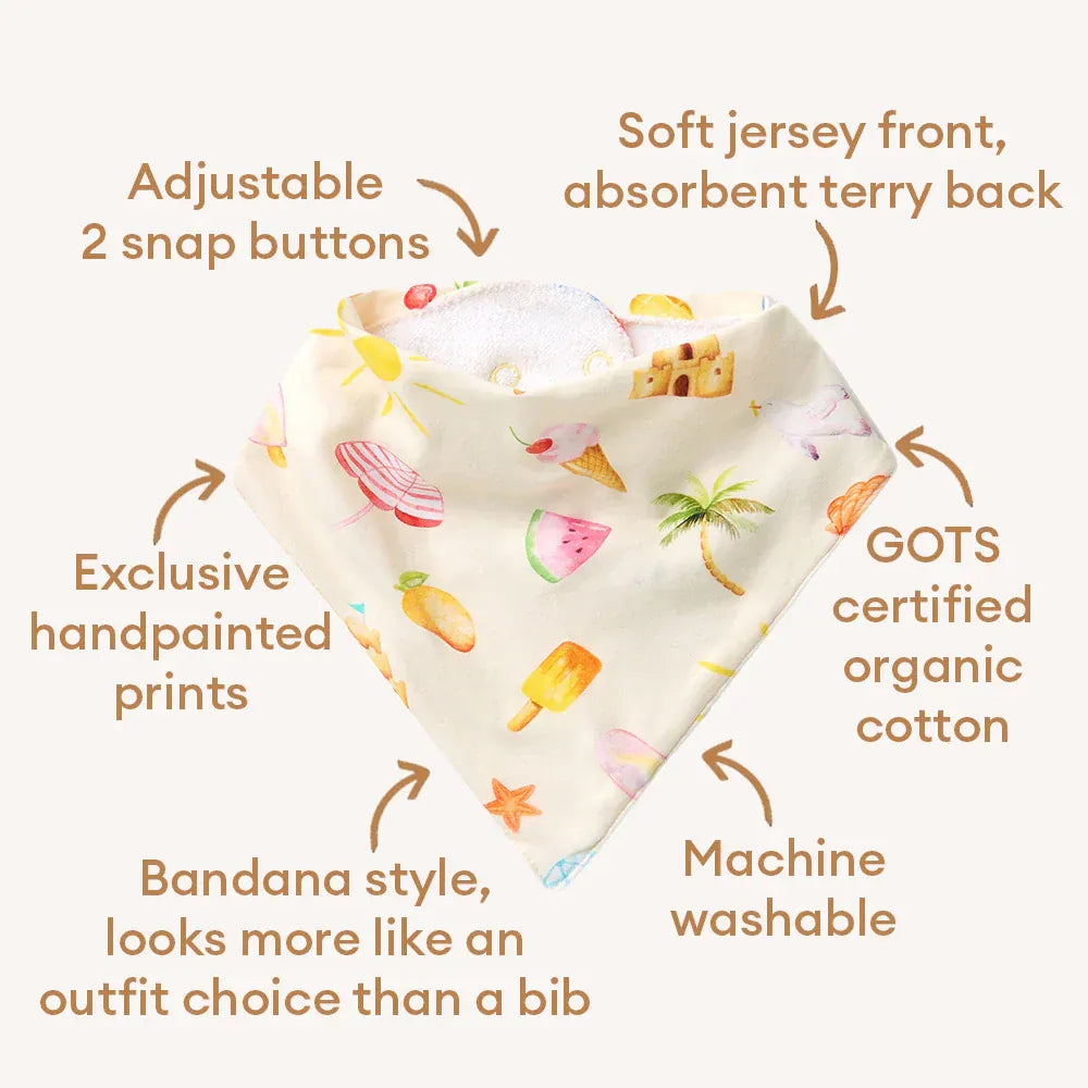Snuggle Hunny Kids Accessory Bib Beach Fun Organic Dribble Bib