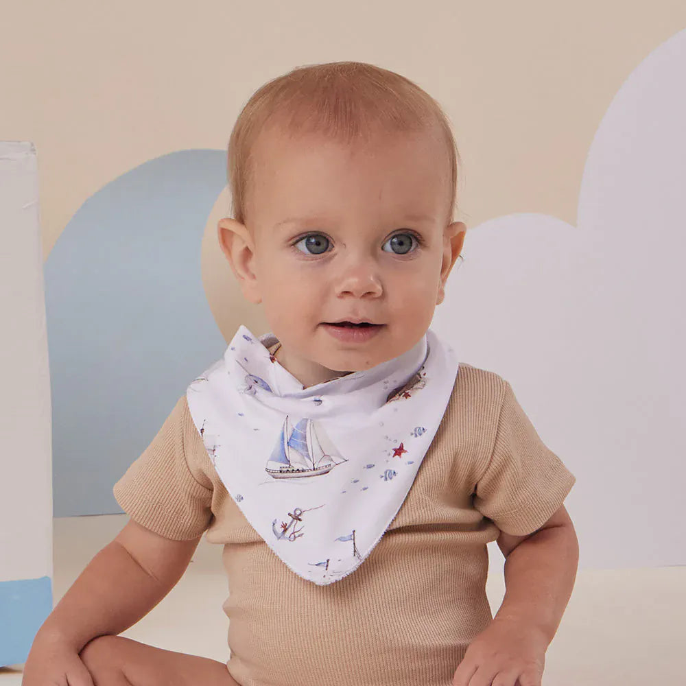 Snuggle Hunny Kids Accessory Bib Set Sail Organic Dribble Bib