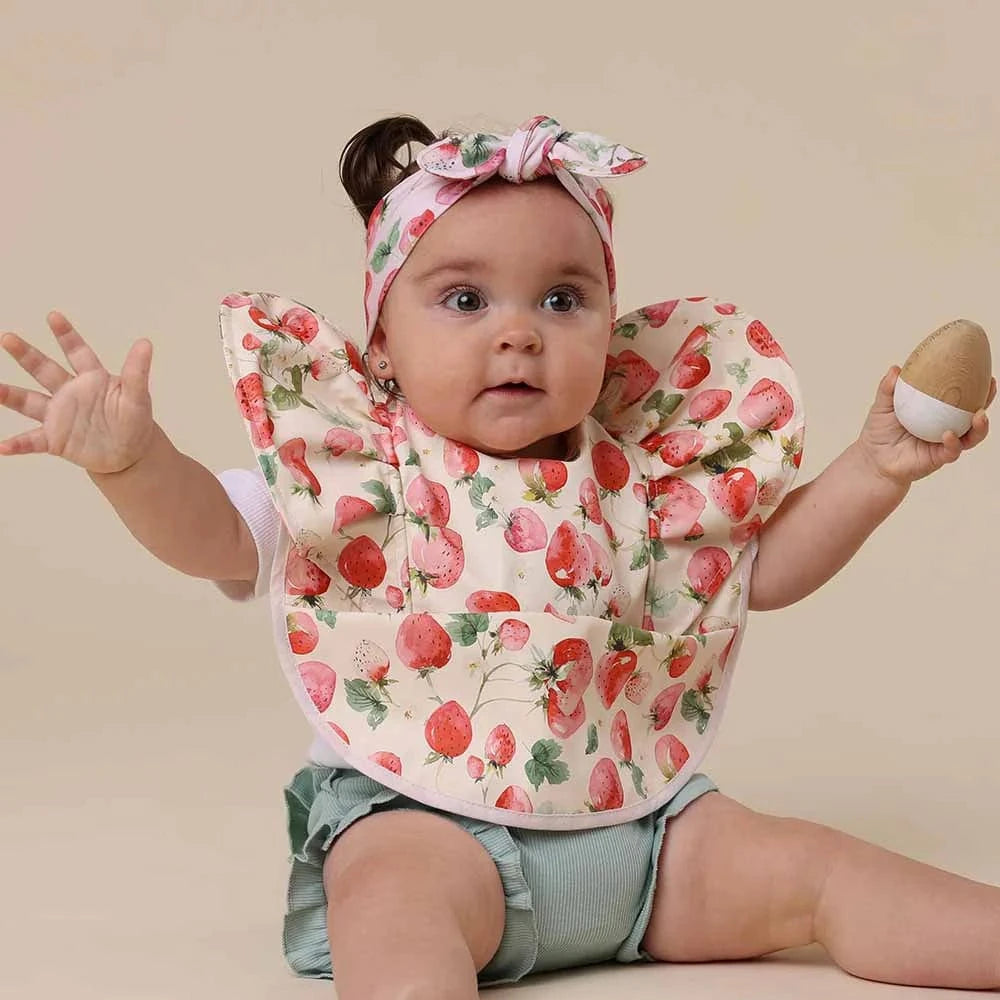 Snuggle Hunny Kids Accessory Bib Strawberry Frill Snuggle Bib