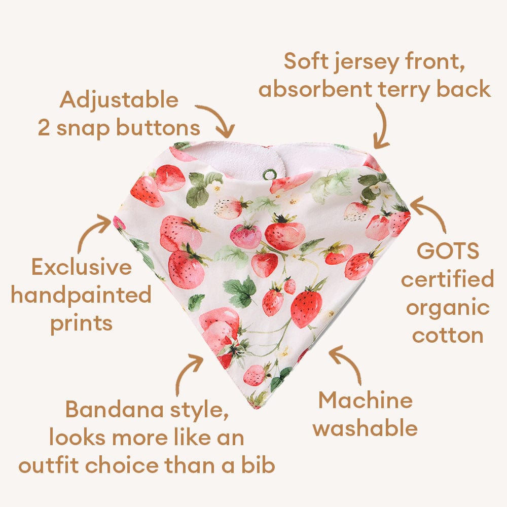 Snuggle Hunny Kids Accessory Bib Strawberry Organic Dribble Bib
