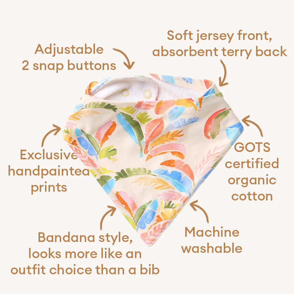 Snuggle Hunny Kids Accessory Bib Summer Palm Organic Dribble Bib