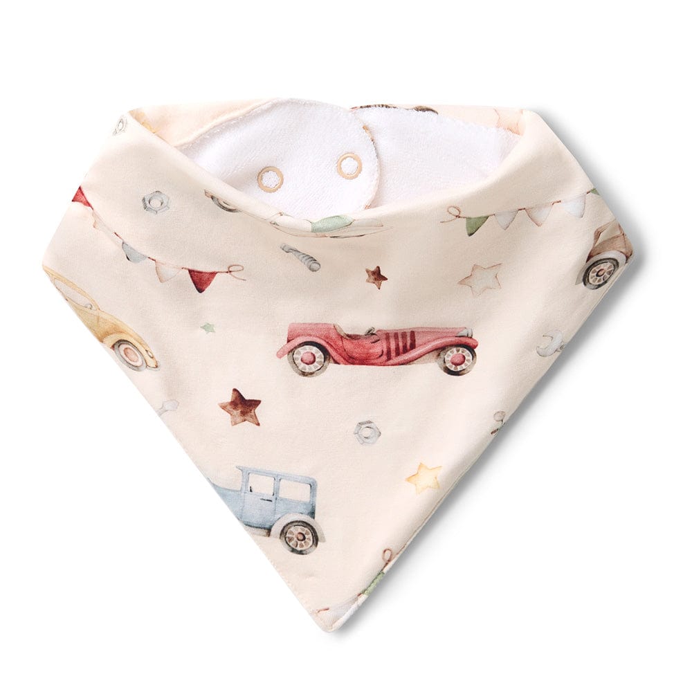 Snuggle Hunny Kids Accessory Bib Vintage Cars Organic Dribble Bib