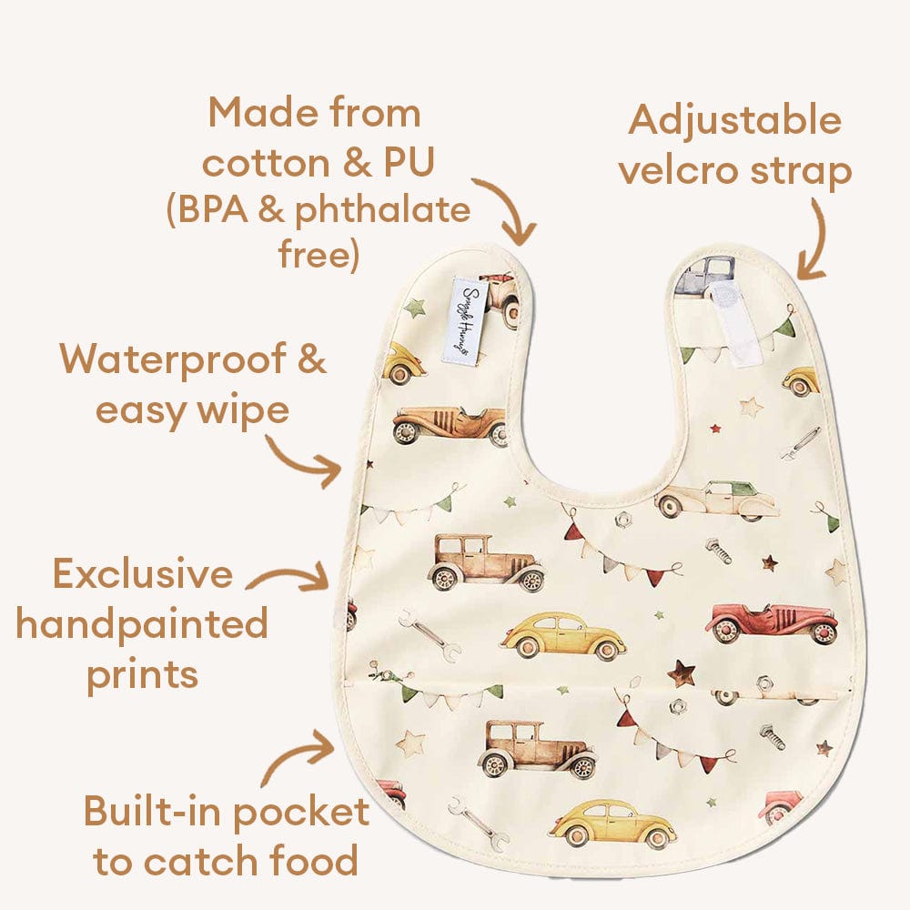 Snuggle Hunny Kids Accessory Bib Vintage Cars Snuggle Bib