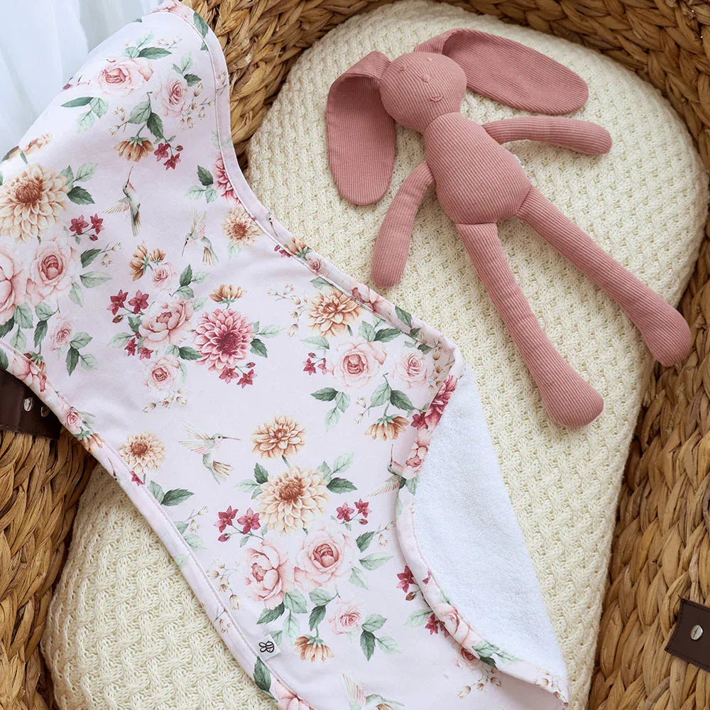 Snuggle Hunny Kids Accessory Feeding Birds & Blooms Organic Cotton Burp Cloth